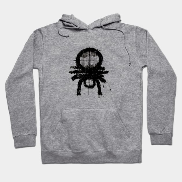 Black halloween spider Hoodie by Mzerart